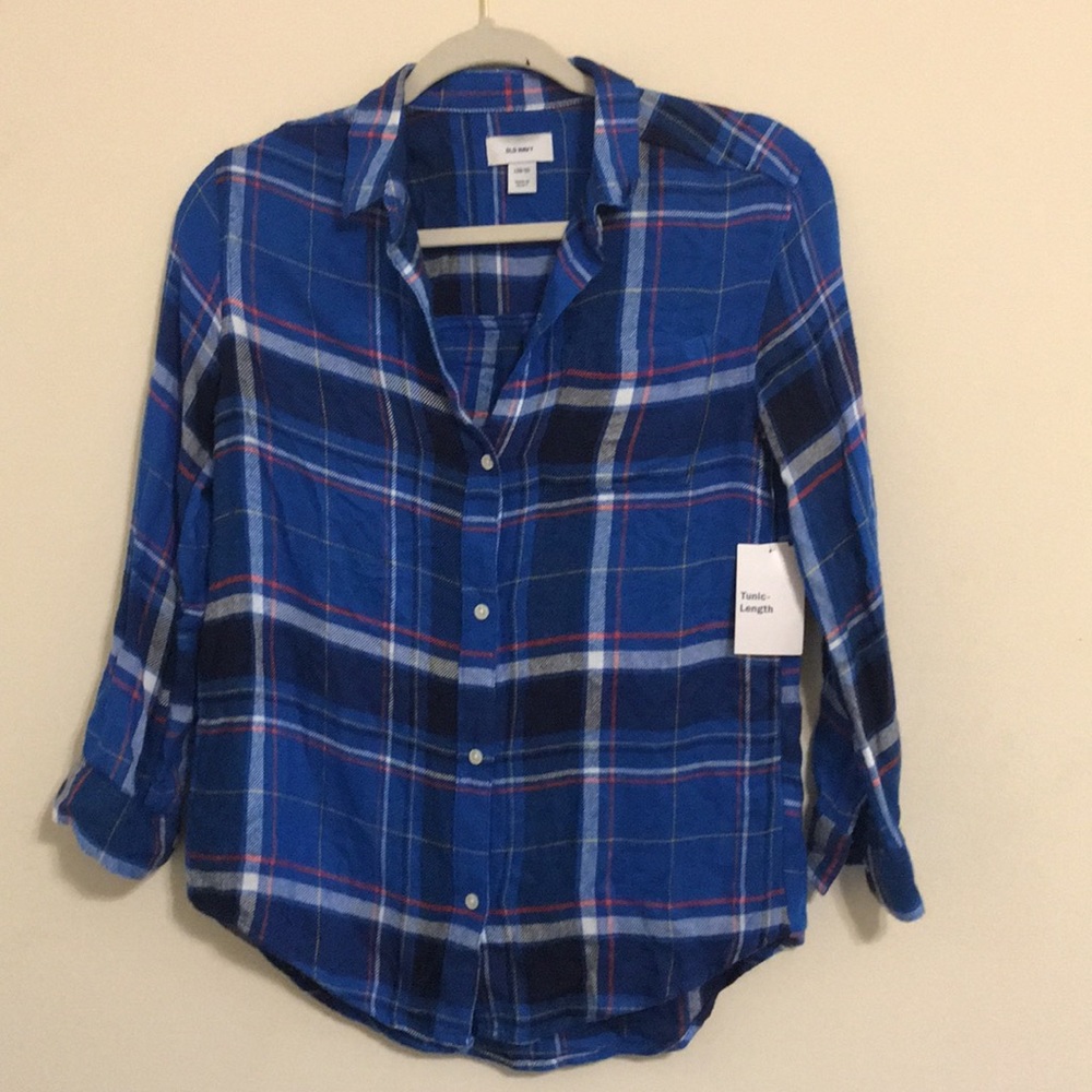Old Navy | blue plaid long sleeve